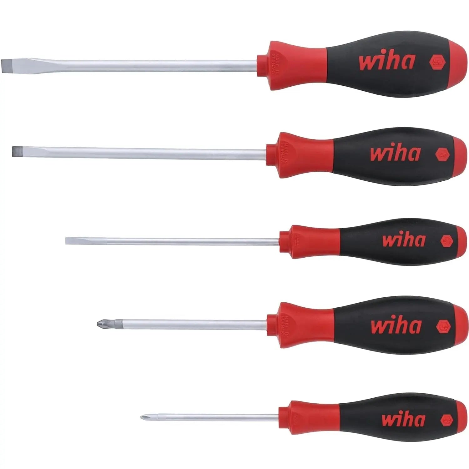 WIHA WIH-30277 - 5pc SoftFinish Screwdriver Set - Slotted & Phillips WIHA