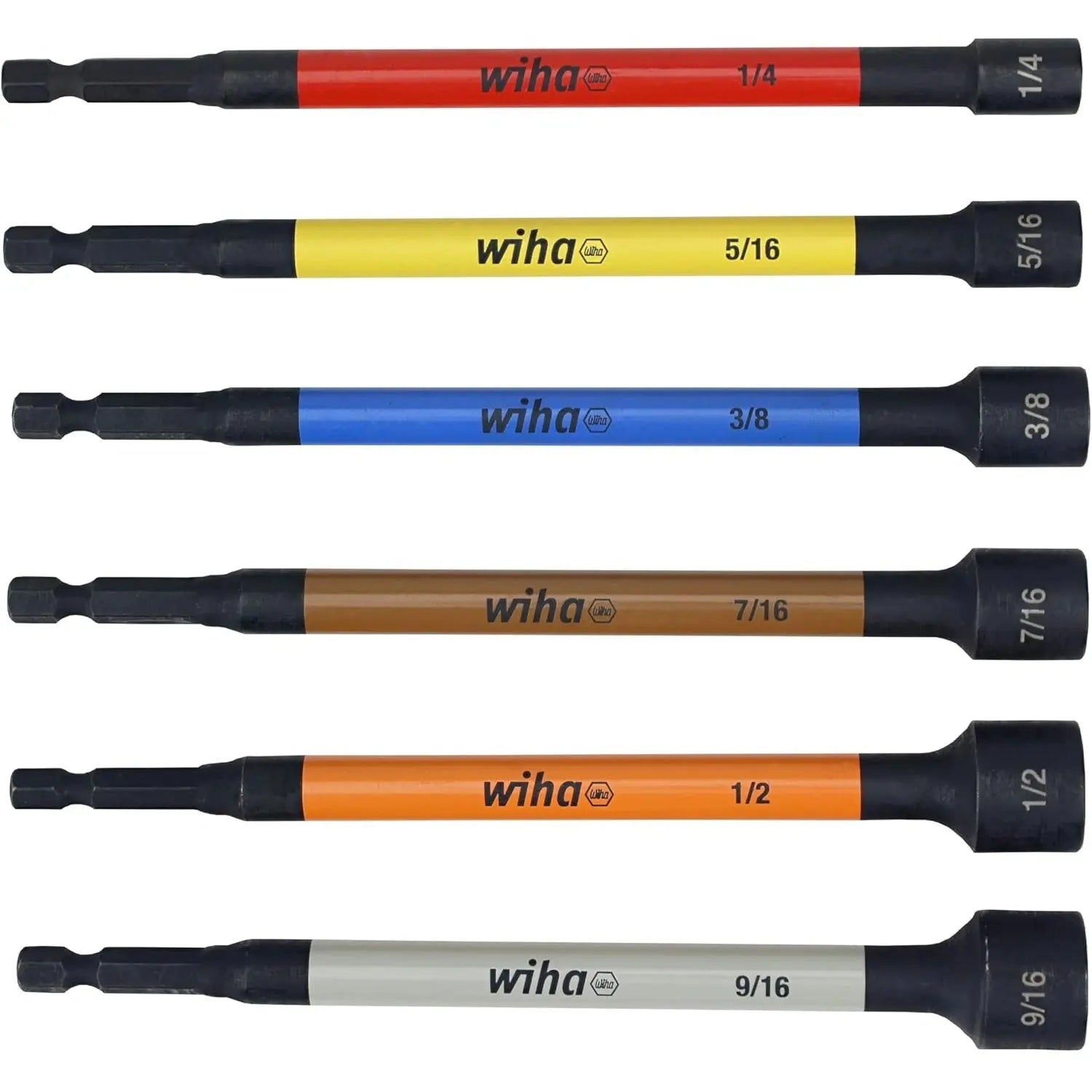 WIHA WIH-70486 - 6pc SAE Colour Coded Magnetic Nut Setter Set WIHA