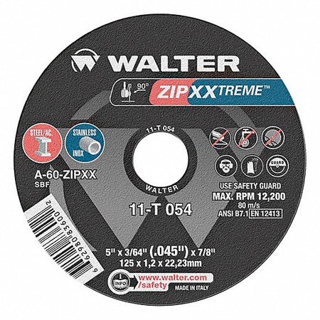 WALTER 11T054 - Zip XXTREME™ Cut-Off Wheel - 5" x 3/64" x 7/8"