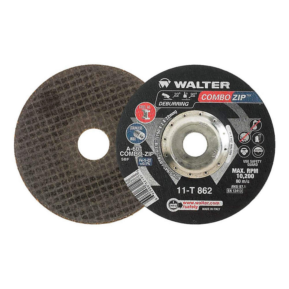 Walter 11T862V - Lot de 5 disques à tronçonner à moyeu déporté, type 27, épaisseur 0,0781 po, oxyde d'aluminium
