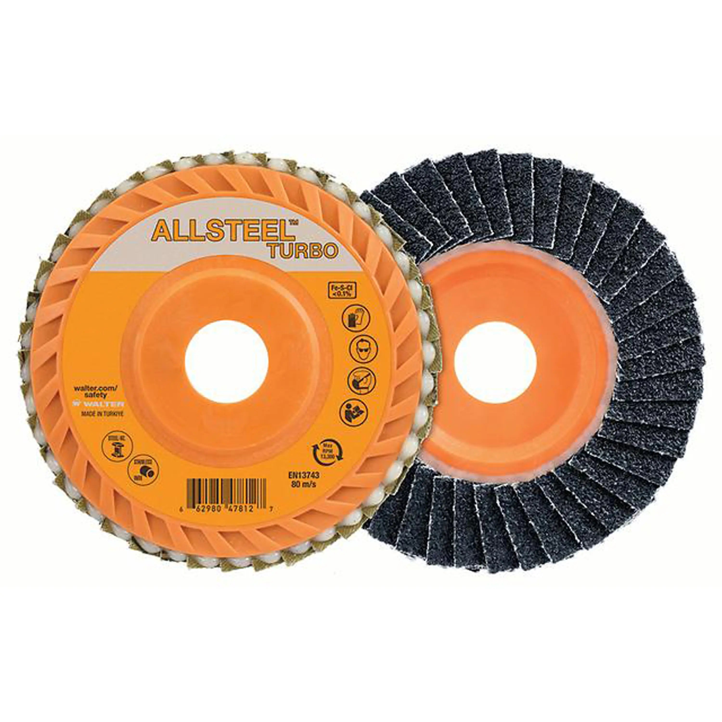 Walter 4-1/2" ALLSTEEL-TURBO Flap Disc (10pk) - Wise Line Tools