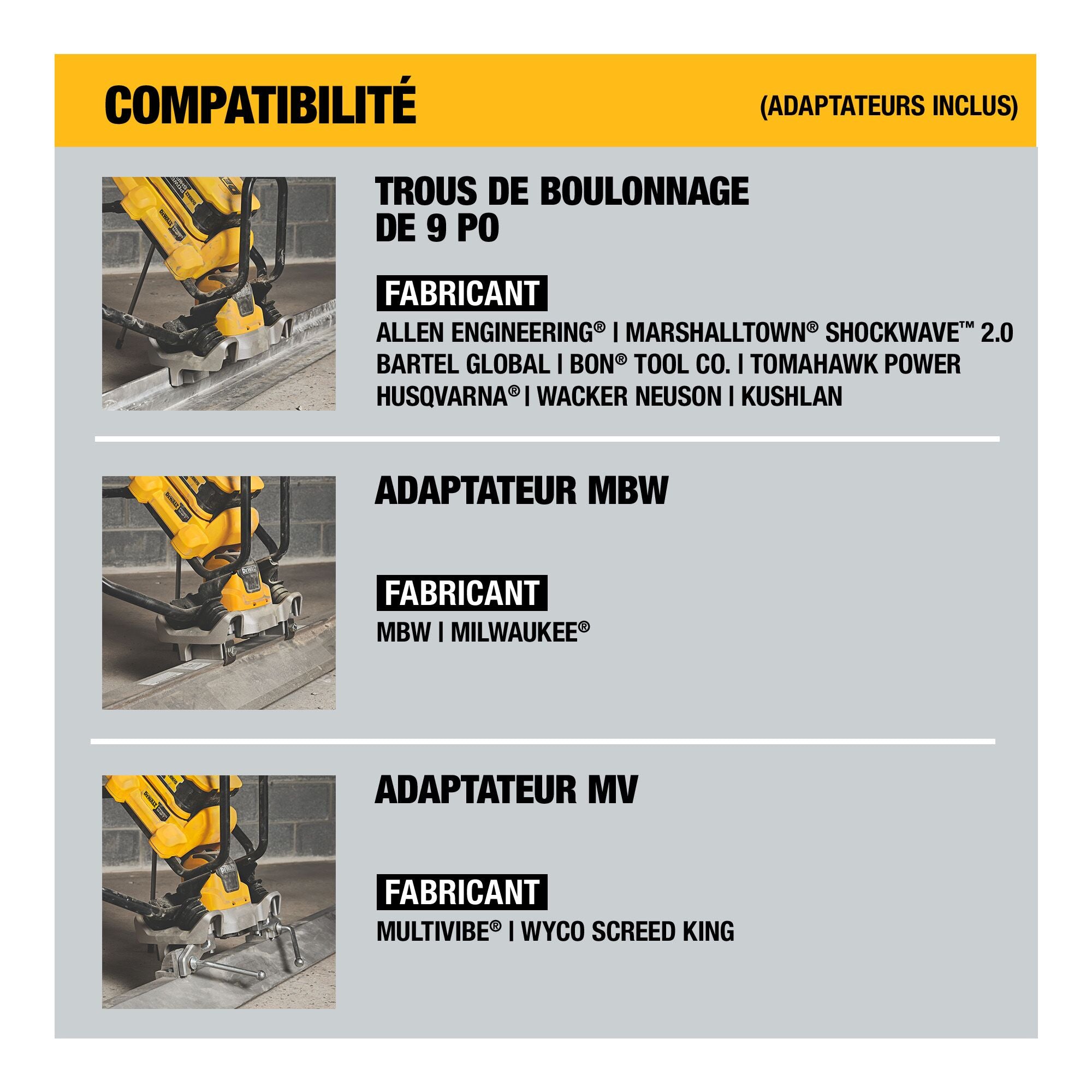 DEWALT DCPS330AG2 - Kit de règle à béton électrique POWERSHIFT