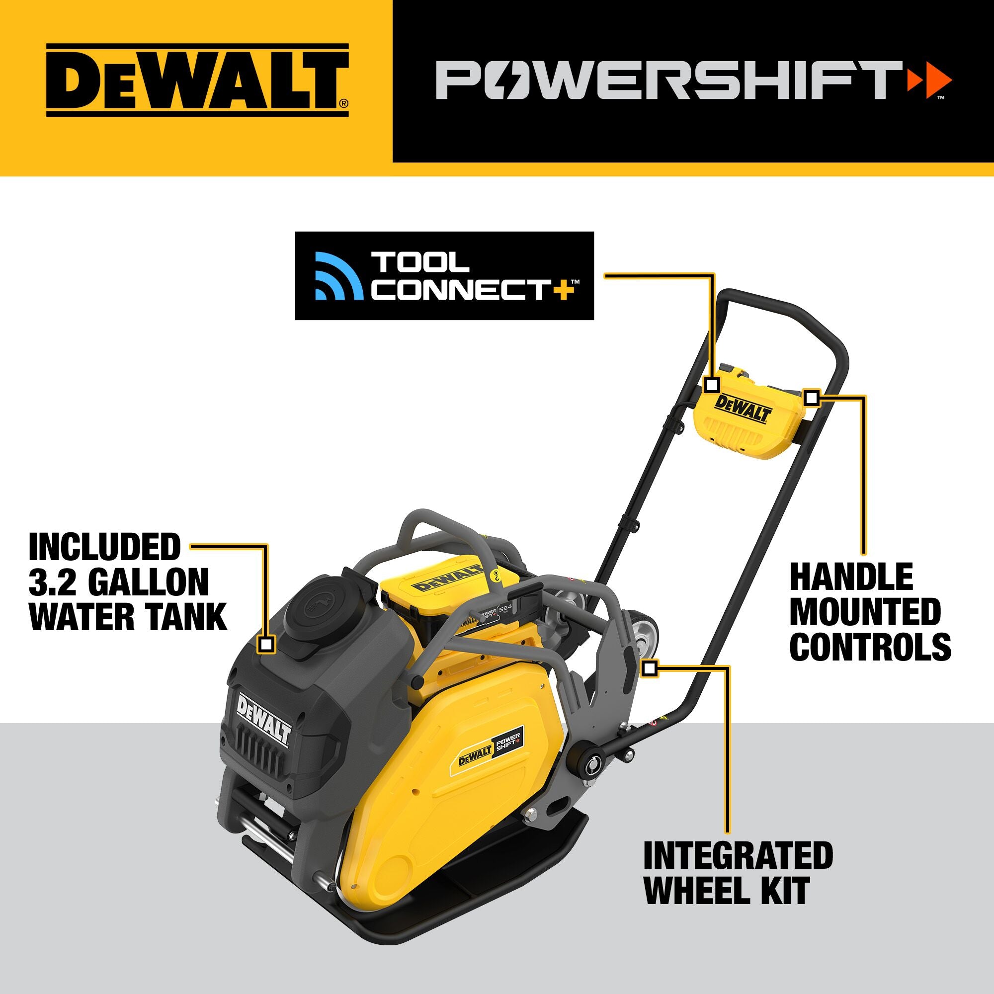 DEWALT DCPS7154AG2 – POWERSHIFT Vorwärts-Plattenverdichter-Kit