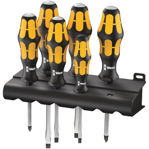 Wera 018282- 932/6 Screwdriver set Kraftform Wera: Chiseldriver and Rack WERA
