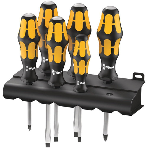Wera 018282- 932/6 Schraubendrehersatz Kraftform Wera: Meißelschraubendreher und Rack 