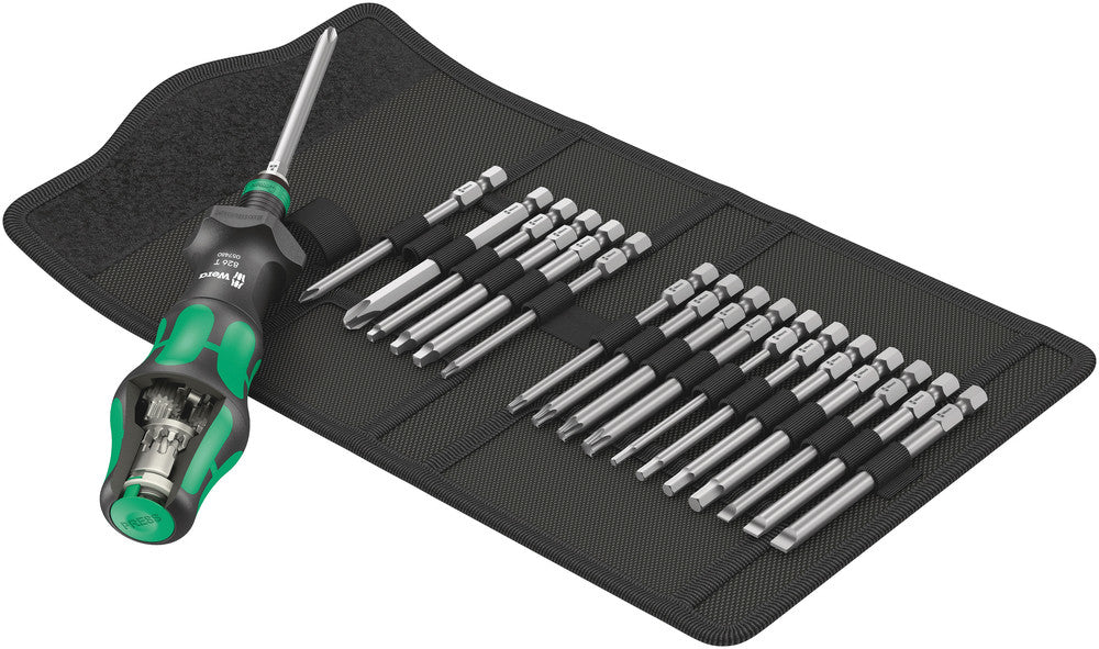 Wera 057483  -  Kraftform Turbo Bitholding Screwdriver - 19pc Set - Wise Line Tools
