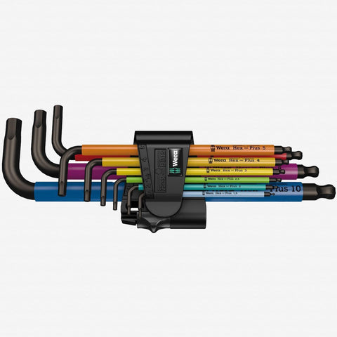 Wera 073593  -   Multicolor Hex + Ball End Hex Metric L-key Clip Set - Wise Line Tools