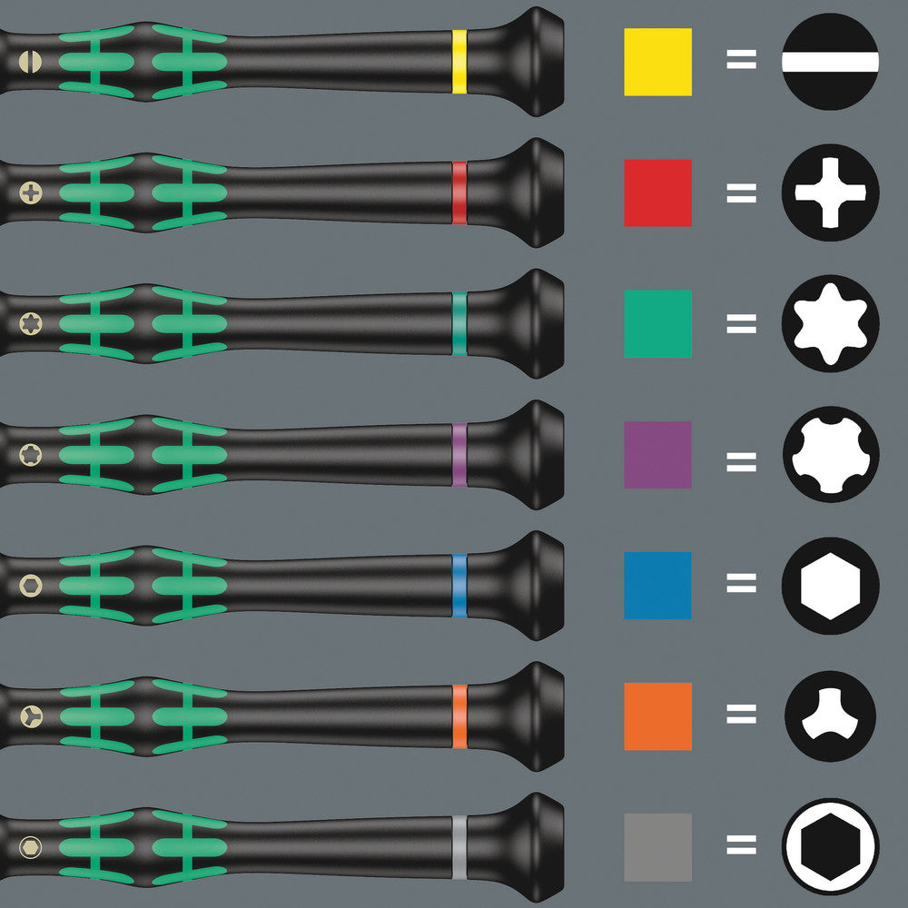 Wera 073675  -  Kraftform Micro 12 Universal Screwdriver Set - Wise Line Tools