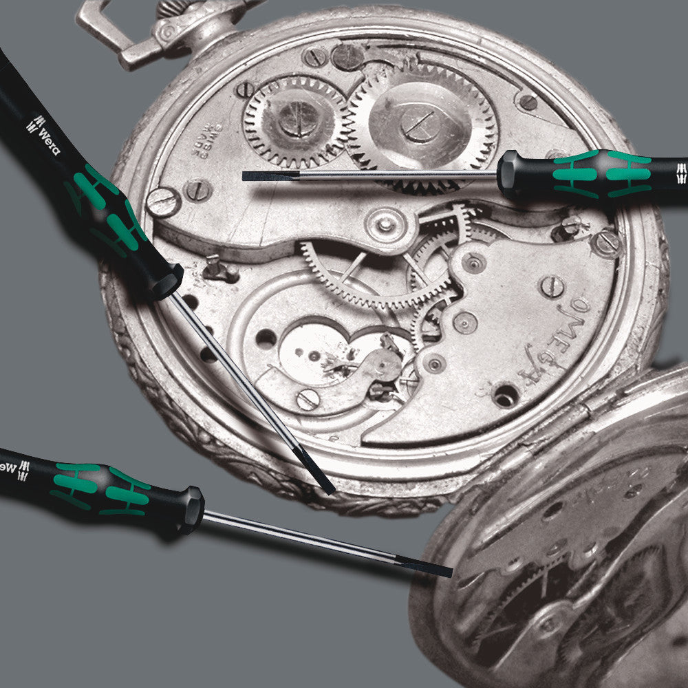 Wera 118150 Kraftform Micro Slotted/Phillips Precision Screwdriver Set + Rack - Wise Line Tools