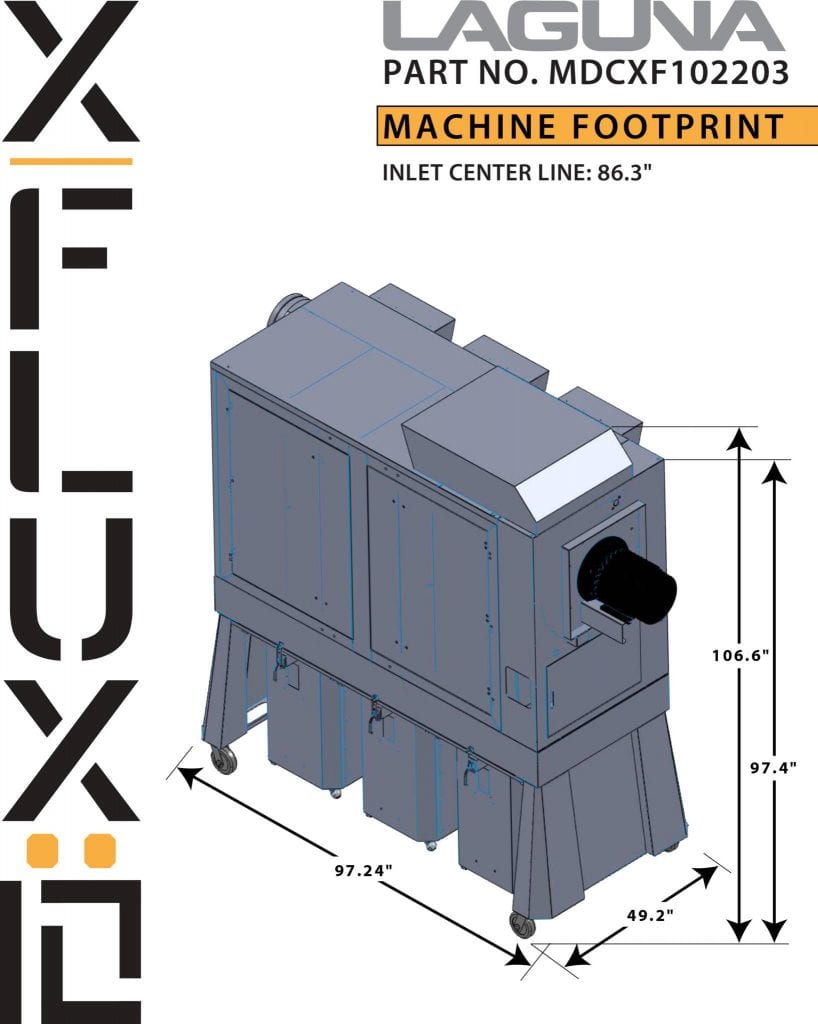 Laguna MDCXF102203- X|Flux: 10HP Dust Collector [MADE TO ORDER]