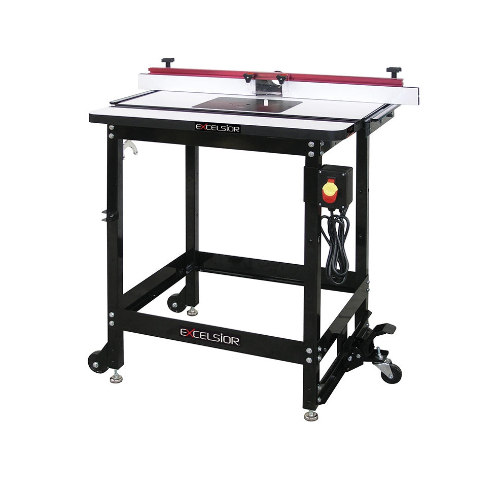 King Canada XL-200MEP Excelsior Router Table Kit with MDF Table, Deluxe Fence, Floor Stand & Phenolic Plate - Image 1