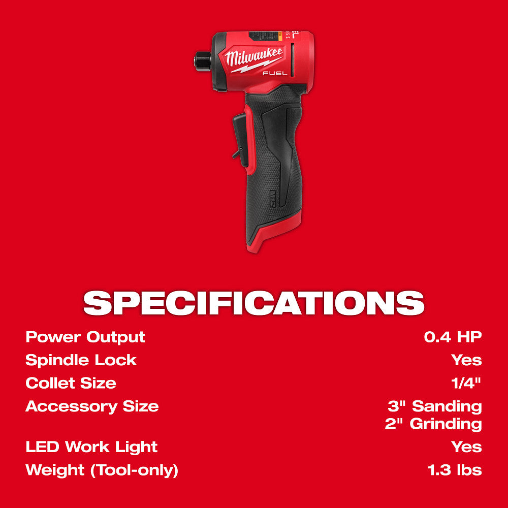 MILWAUKEE 3485-20 - M12 FUEL™ 1/4" Right Angle Die Grinder