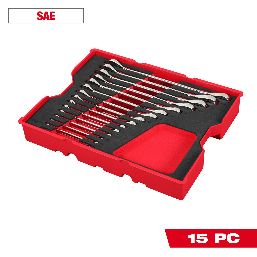 MILWAUKEE 48-22-0157 15pc SAE Combo Wrenches w/Foam