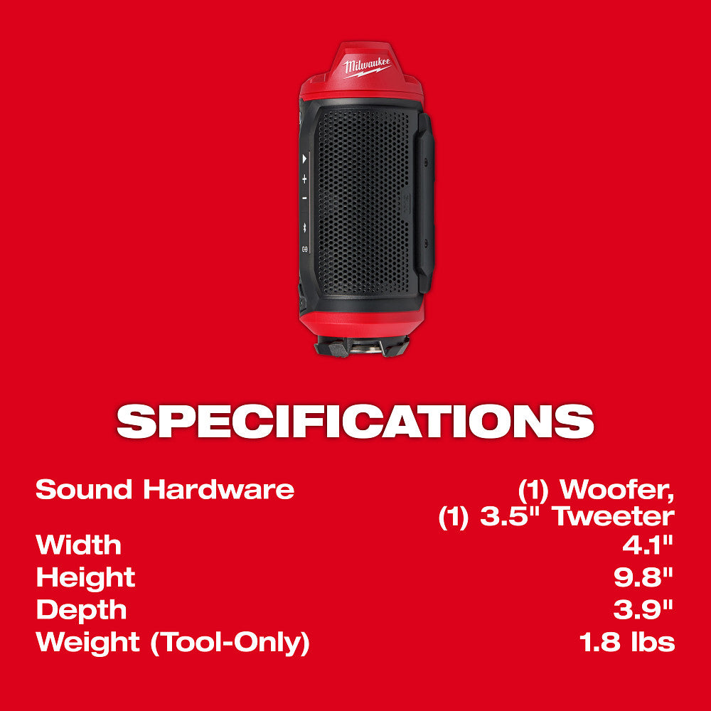 Milwaukee 2955-20 - M12™ Bluetooth® Jobsite Speaker w/ PACKOUT™ Compatibility