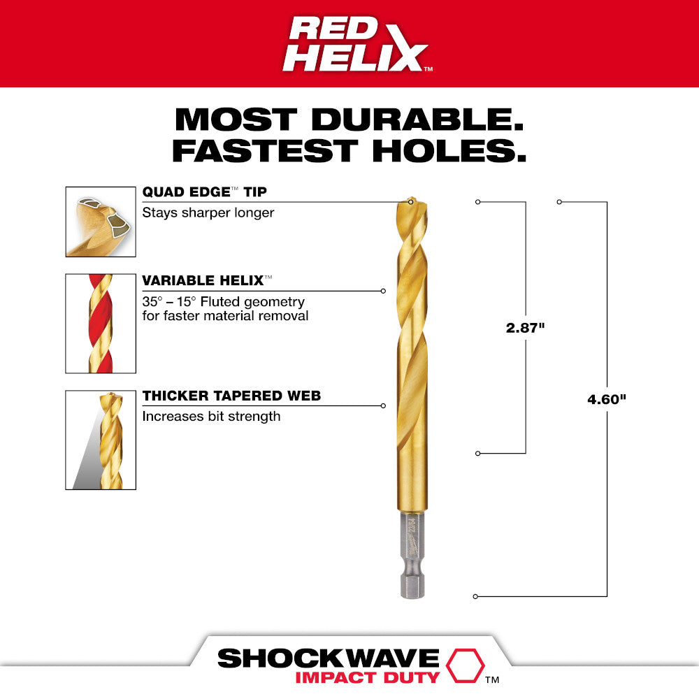 Milwaukee 48-89-4624 – 27/64 Zoll Titan SHOCKWAVE™ Bohrer