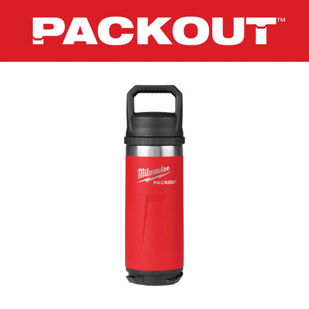 Milwaukee 48-82-8382R PACKOUT 18oz Insulated Bottle with Chug Lid in Red