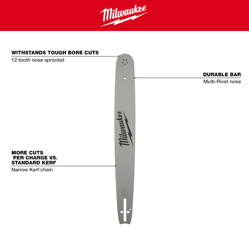 Guide-chaîne Milwaukee 49-16-2755 - 20 po, pas de 0,325 po, calibre 0,050 po