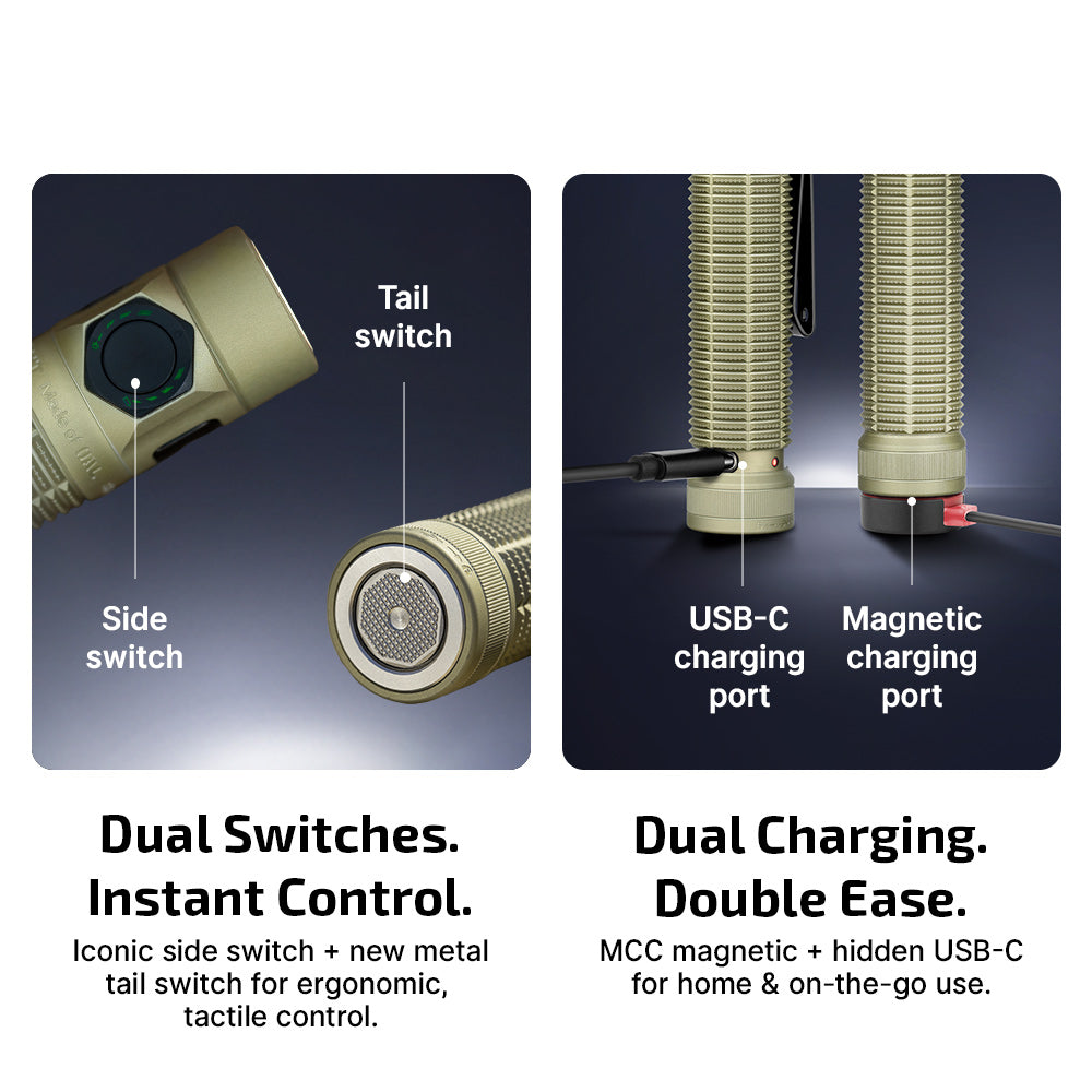 OLIGHT BATON4ULTRA - Baton Ultra: Dual Switch High Lumen Compact EDC Flashlight
