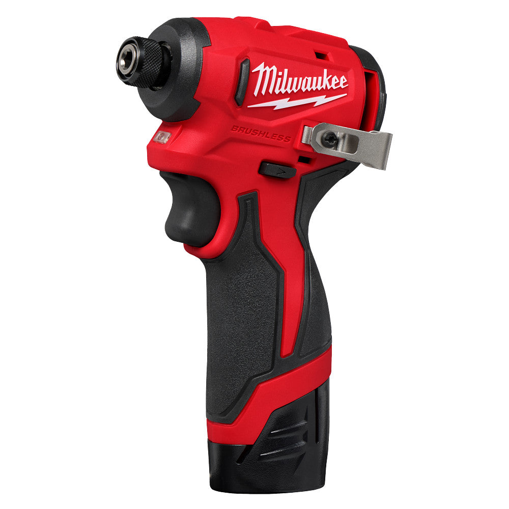 Milwaukee 3450-22 - Kit de visseuse à chocs hexagonale 1/4" sans balais M12™ sous-compacte