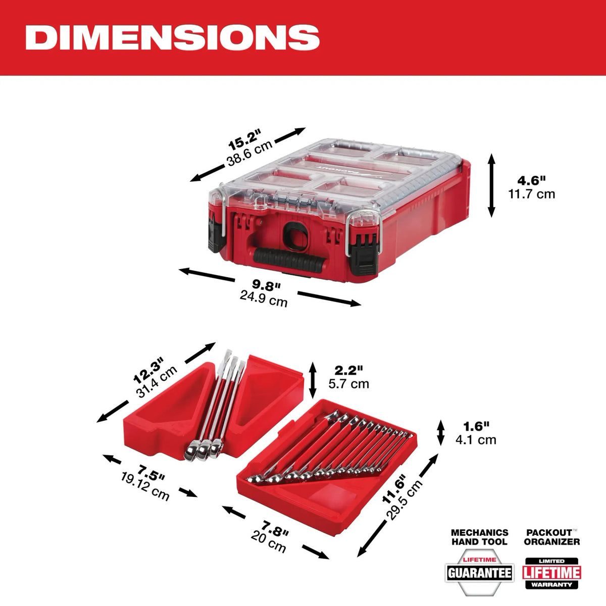 Milwaukee 48-22-9484 - Milwaukee 48-22-9484 15pc SAE Combination Wrench Set with PACKOUT Organizer (View 8)