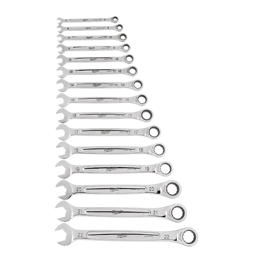 Milwaukee 48-22-9516 - Milwaukee 48-22-9516 15pc Ratcheting Combination Wrench Set - Metric (View 3)