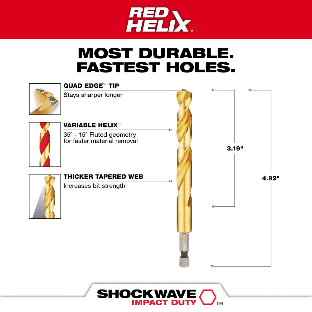 Milwaukee 48-89-4624 - 27/64 in. Titanium SHOCKWAVE™ Drill Bit