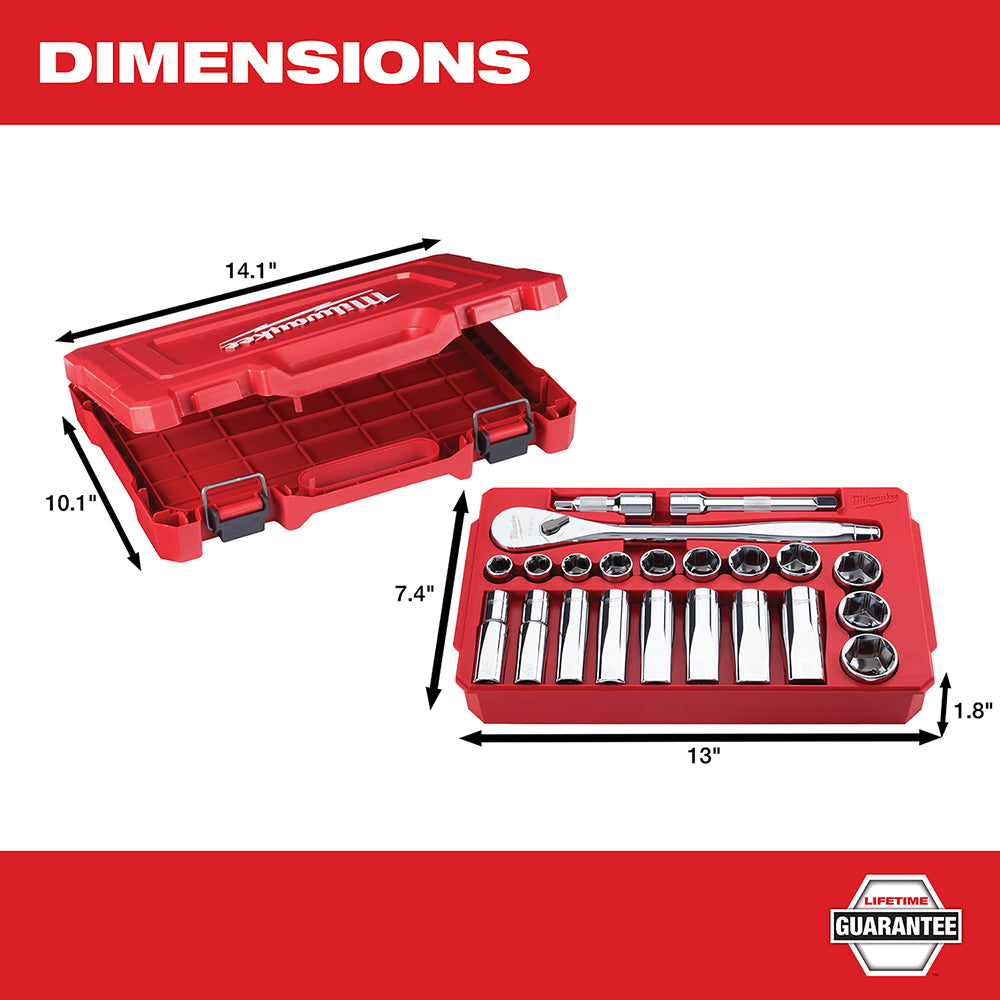 Milwaukee 48-22-9410 - 22 pc. 1/2 in. Socket Wrench Set (SAE)