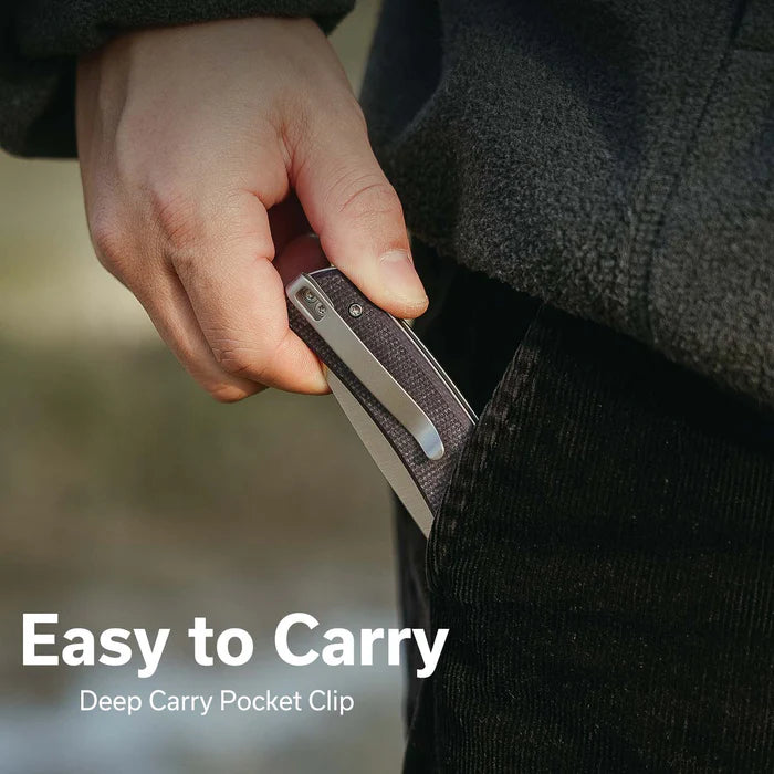 CIVIVI C24012-3 - Merit Folding Knife - Purple Canvas Micarta