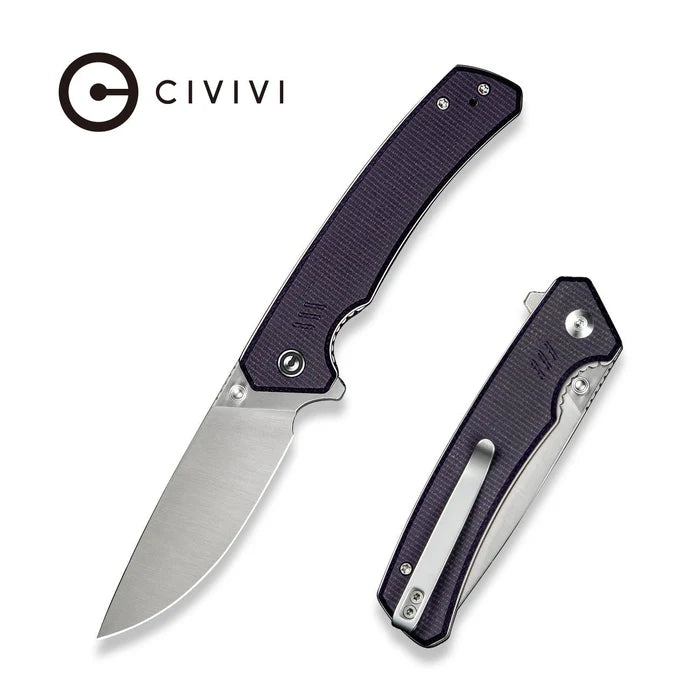 CIVIVI C24012-3 - Merit Folding Knife - Purple Canvas Micarta