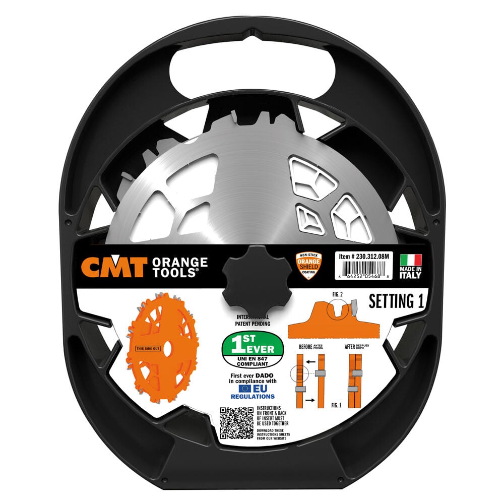 CMT 8in 12T Wood Locked Dado Pro Blade Set - 230.312.08