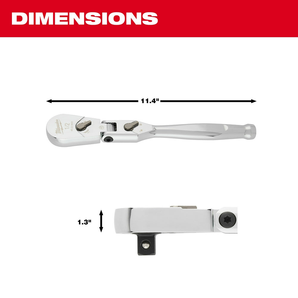 Milwaukee 48-22-9051 - 1/2" Drive 11" Flex Head Ratchet