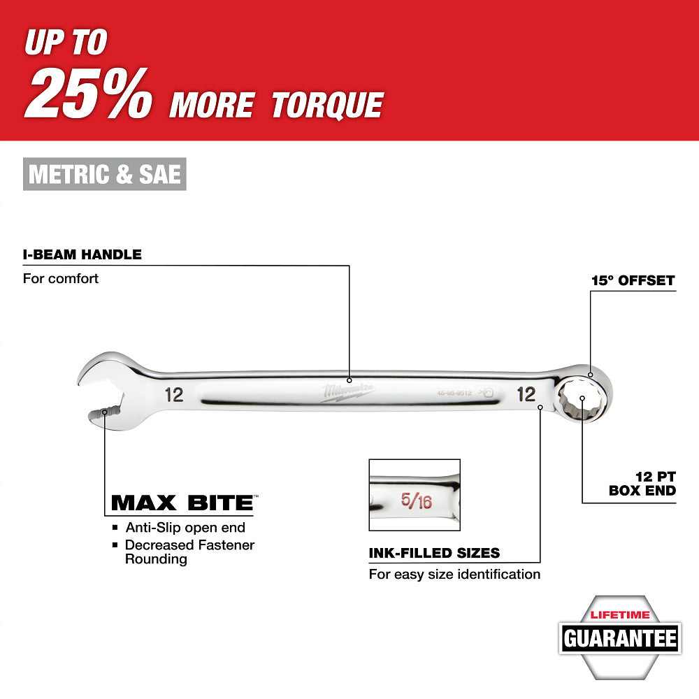 MILWAUKEE 48-22-0155 15pc SAE Combo Wrenches w/Foam