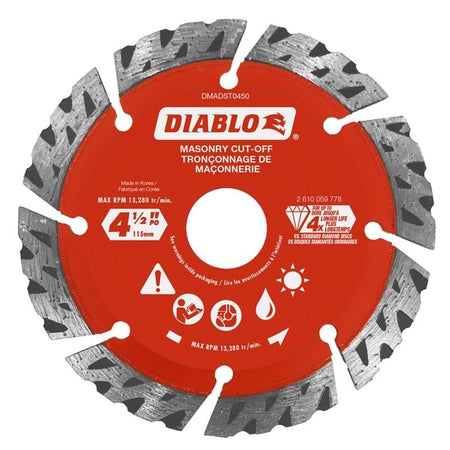 DIABLO DMADST0450 - DIABLO DMADST0450 4-1/2 in. Diamond Segmented Turbo Cut-Off Discs for Masonry (View 1)