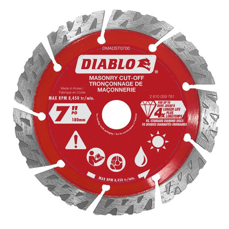 DIABLO DMADST0700 - DIABLO DMADST0700 7 in. Diamond Segmented Turbo Cut-Off Discs for Masonry (View 1)