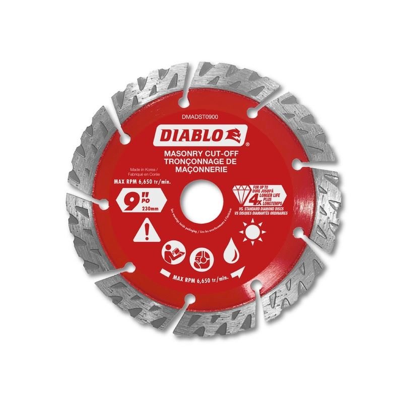 DIABLO DMADST0900 - DIABLO DMADST0900 9 in. Diamond Segmented Turbo Cut-Off Discs for Masonry (View 1)