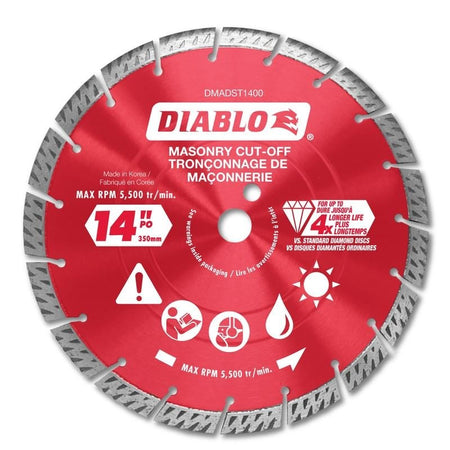 DIABLO DMADST1400 - DIABLO DMADST1400 14 in. Diamond Segmented Turbo Cut-Off Discs for Masonry (View 1)