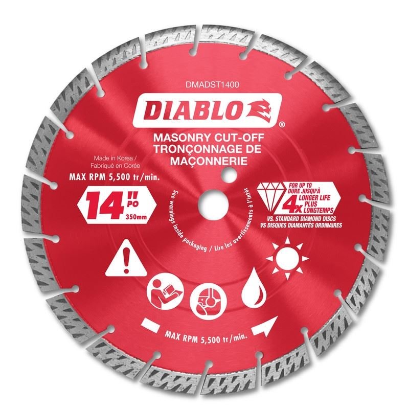 DIABLO DMADST1400 - DIABLO DMADST1400 14 in. Diamond Segmented Turbo Cut-Off Discs for Masonry (View 1)