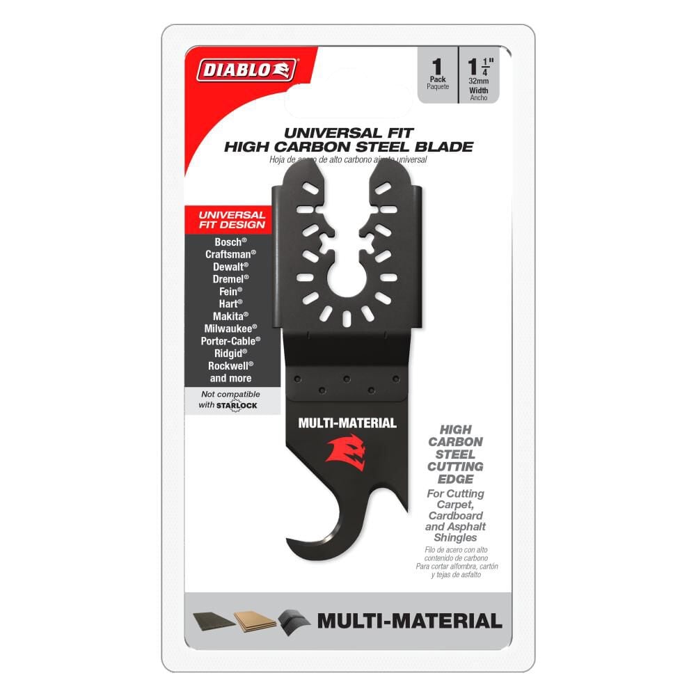 Diablo DOS125KNFE 1-1/4 in. Starlock High Carbon Steel Oscillating Hook Knife Blade - Multi-Material