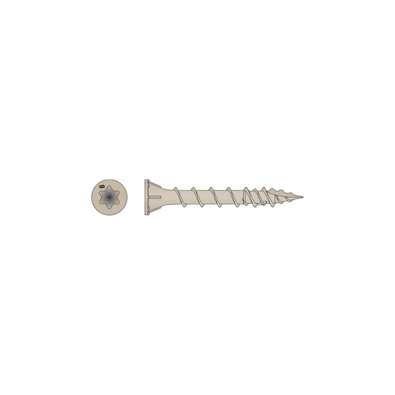 Quik Drive HCKDSVT158S - #8 x 1-5/8" T-25 Tan Collated Decking Screw