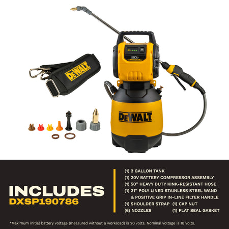 DEWALT DXSP190786B - 20v Cordless 2 Gallon Sprayer (Tool Only)