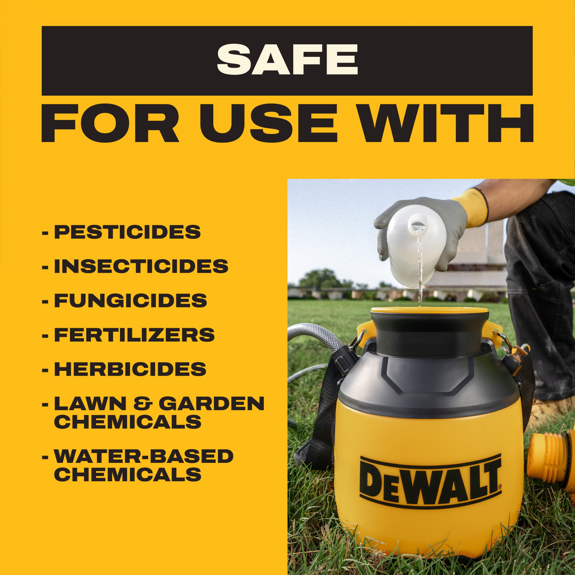 Pulvérisateur à dos sans fil DEWALT DXSP190681B de 4 gal (OUTIL UNIQUEMENT)