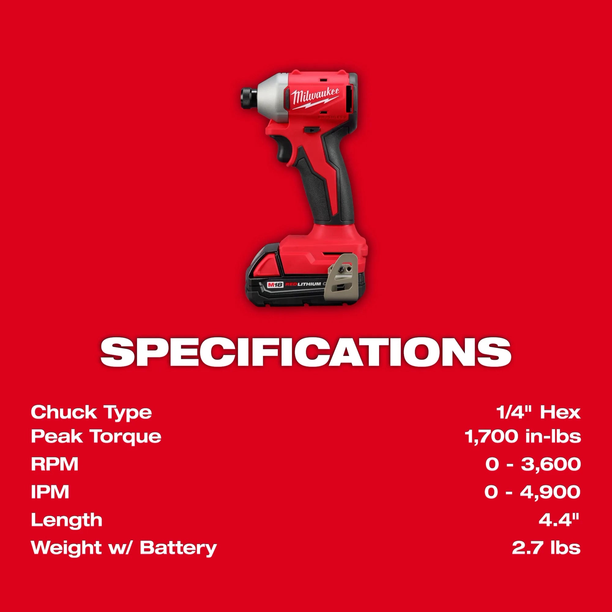 MILWAUKEE 3692-22CT M18™ Compact Brushless 2-Tool Combo Kit