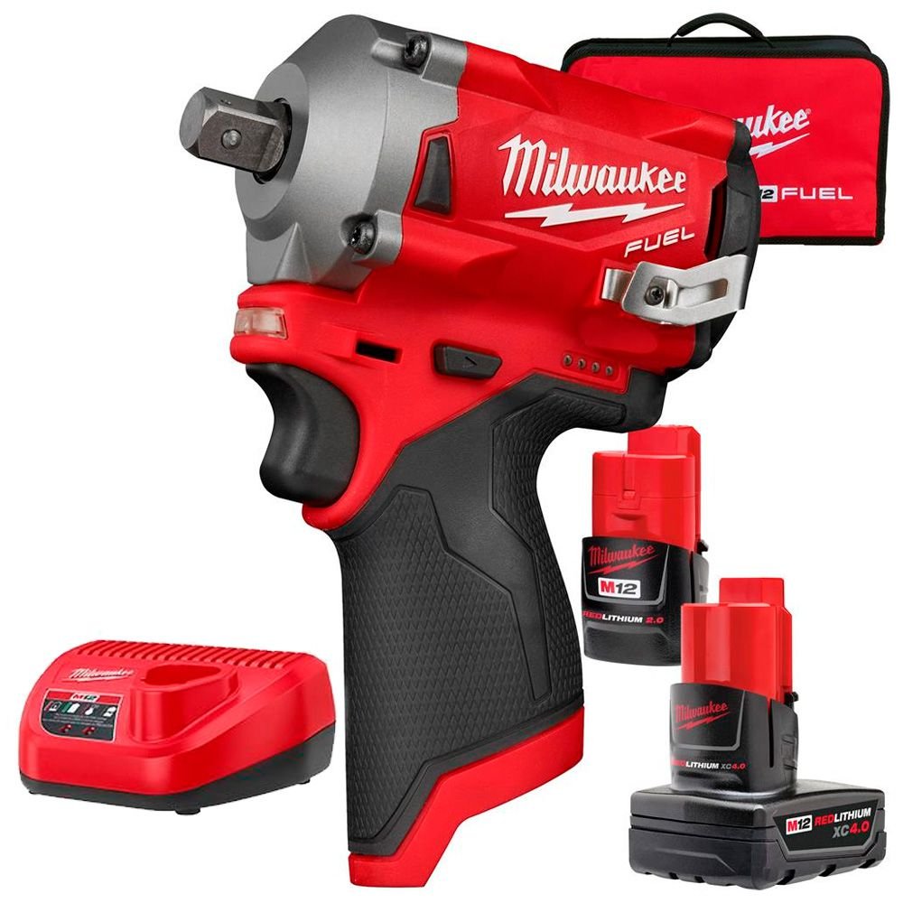 Milwaukee 2555P-22 M12 FUEL 1/2" Stubby Impact Wrench Kit with Pin Detent