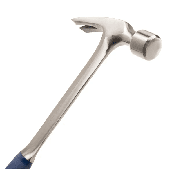 Estwing E3-24S 24 oz Solid Steel Straight Claw Framing Hammer with Smooth Face & Shock Reduction Grip