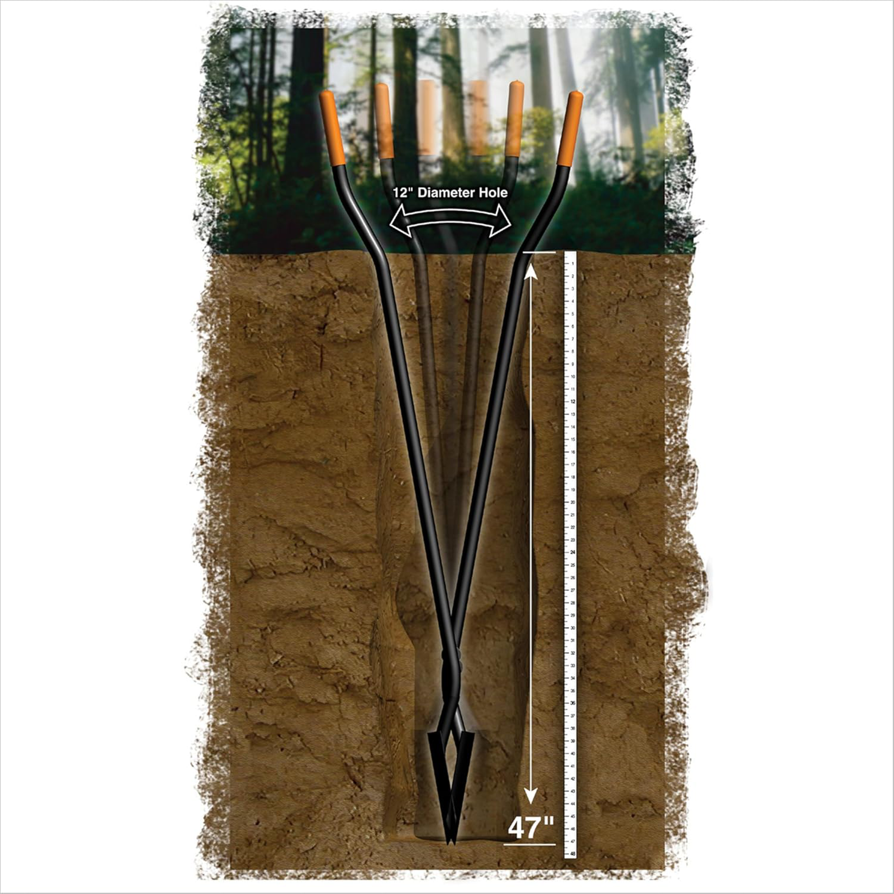 FISKARS FSK-9653 - 60" Steel Posthole Digger