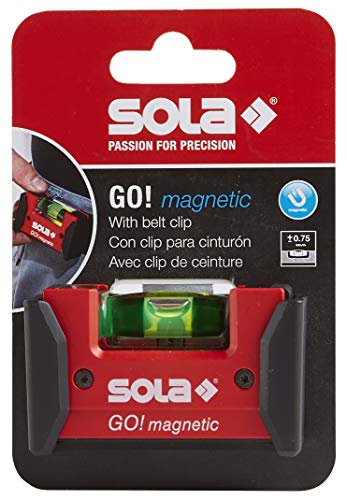 SOLA LSGOM - GO! Magnetic 3-Inch Pocket Level with Belt Clip