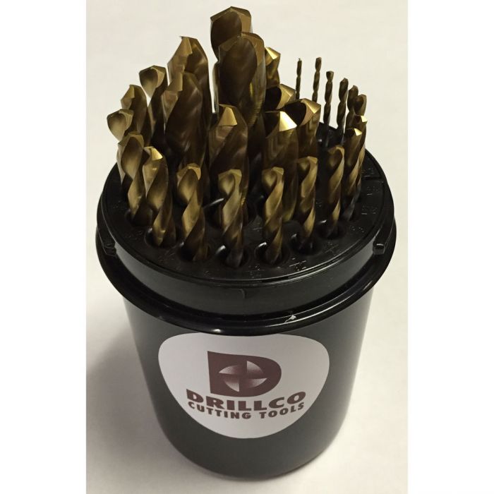 Drillco 450TW29 - 29PC TIN TIPPED DRILL SET 1/16-1/2 BY 64THS DRILL