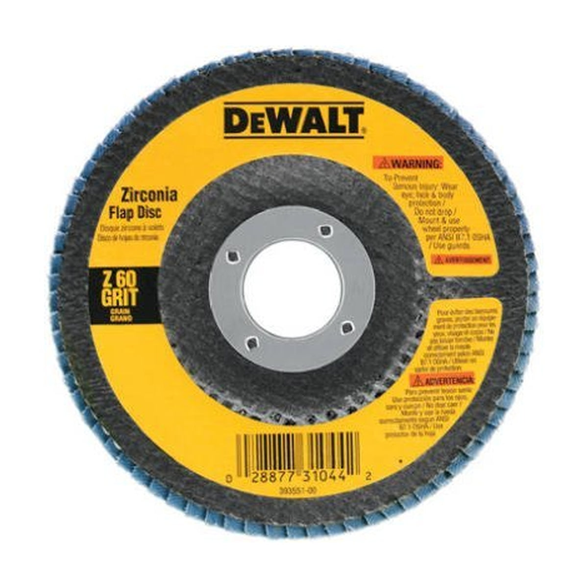 DEWALT DW8308-Flap Disc, Zirconia, 4-1/2-Inches X 7/8-Inches, 60-Grit