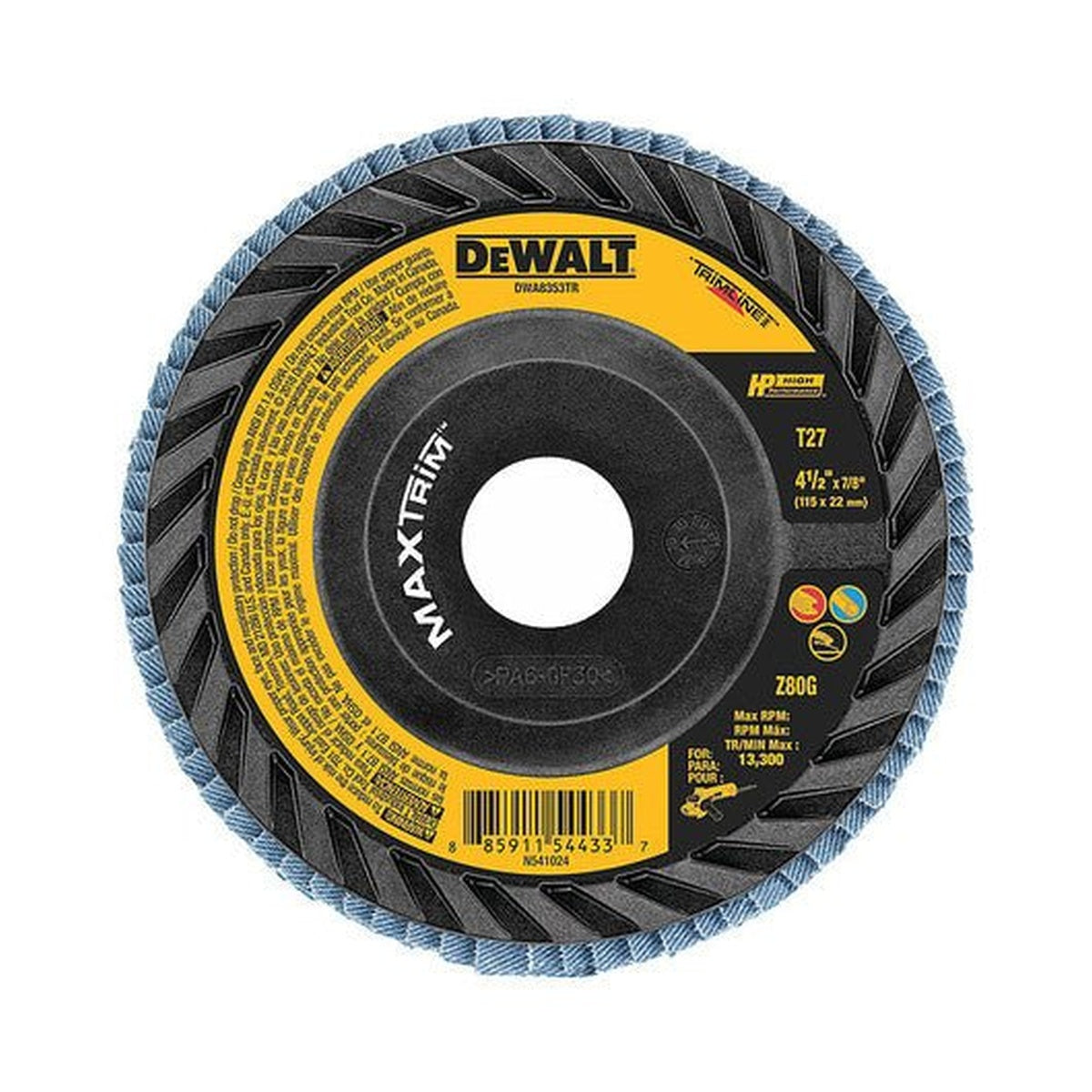 DEWALT DWA8353TR-4-1/2 X 7/8 80G T27 Hp Trim Flap