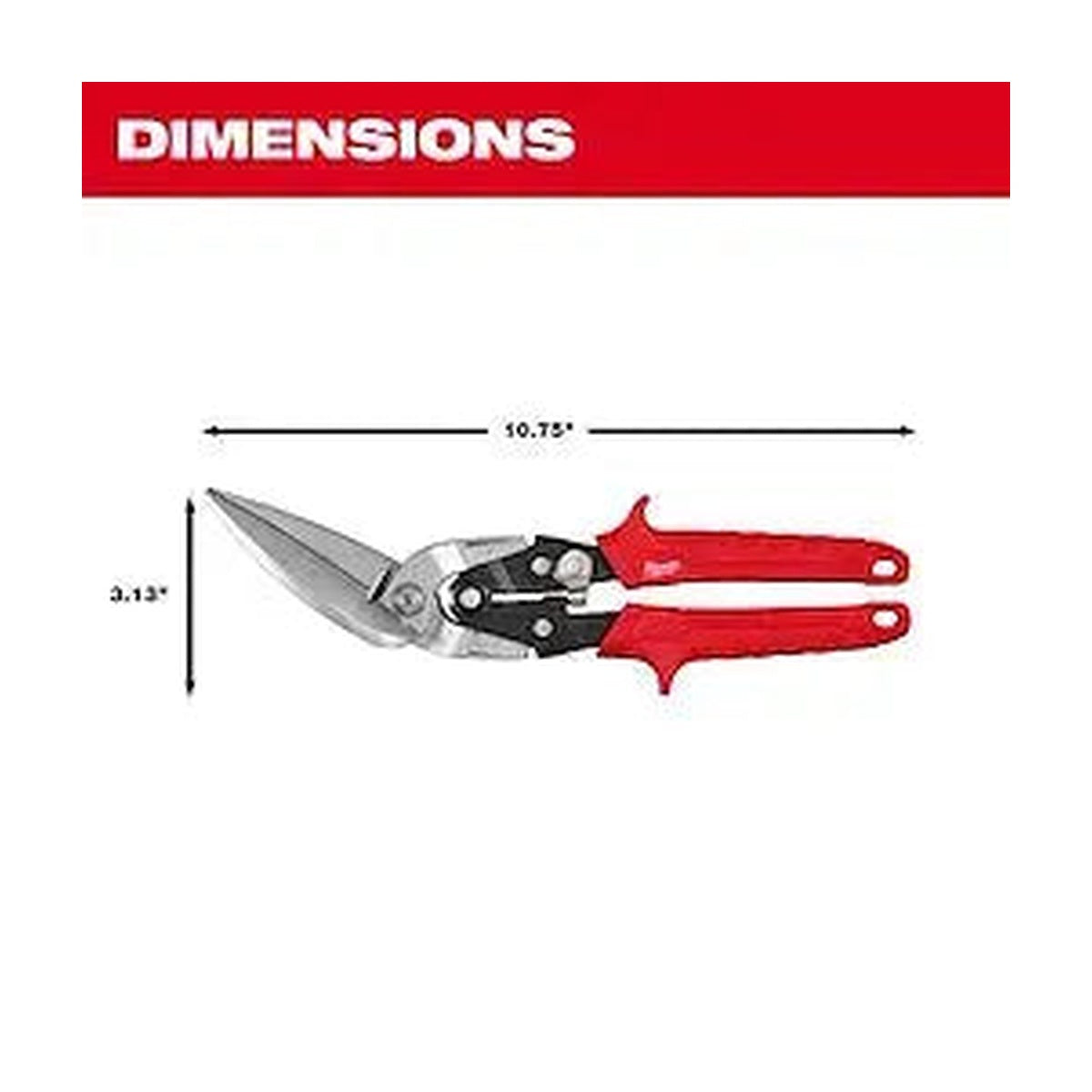 MILWAUKEE 48-22-4568 - Left Offset Long Cut Aviation Snips